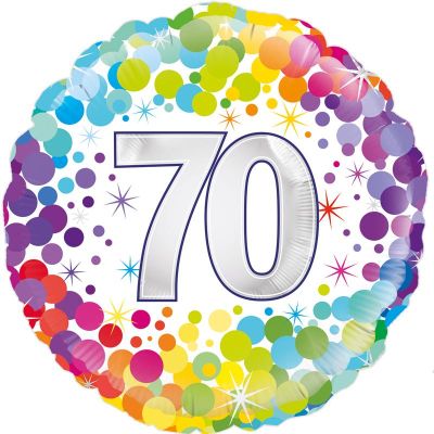18 Inch Colourful Confetti 70th Birthday