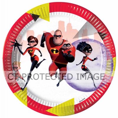  23cm The Incredibles 2 Plates (pack quantity 8) 
