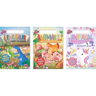 3assorted A4 Carry Colouring & Activity Pad