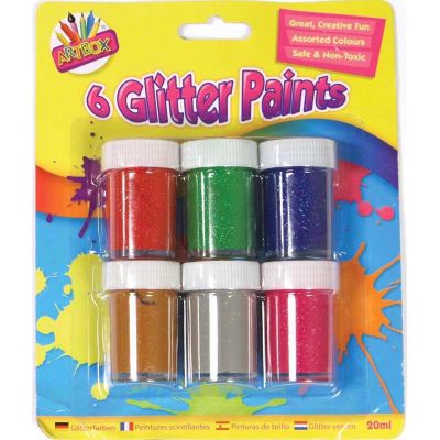  20ml Glitter Paint Pots (pack quantity 6) 