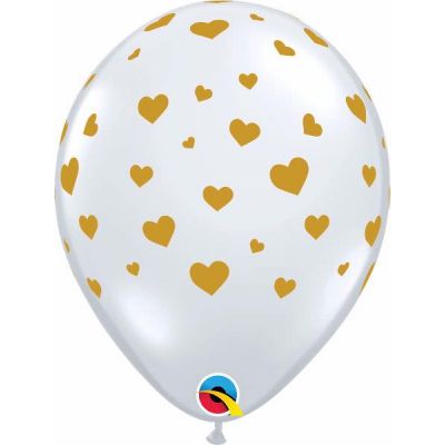  11 Inch Diamond Clear Hearts-a-rnd Qualatex (pack quantity 25) 