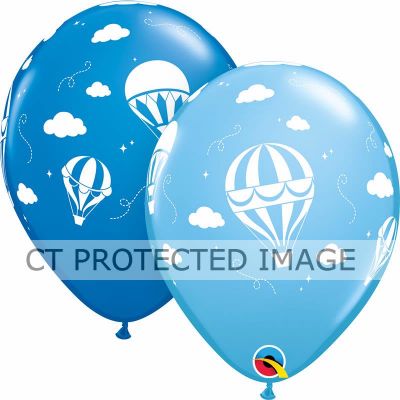  11 Inch Blue Hot Air Balloons Qualatex (pack quantity 25) 
