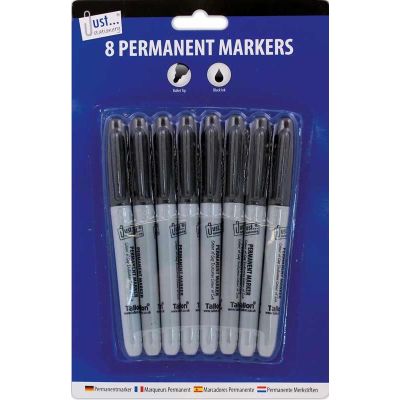  Black Permanent Markers (pack quantity 8) 