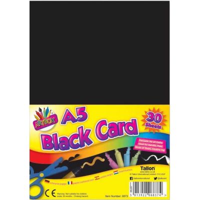  A5 Black Activity Card Sheets (pack quantity 30) 