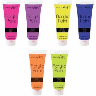 120ml Neon Assorted Acrylic Paint