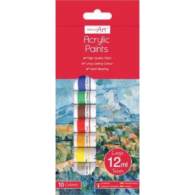  12ml Acrylic Paint Tubes (pack quantity 10) 