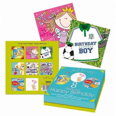  Kids Birthday Cards In Box (pack quantity 8) 