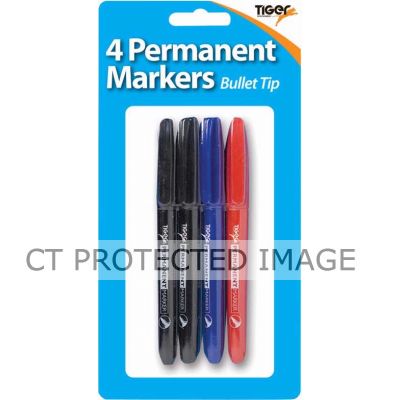  Bullet Tip Permanent Markers (pack quantity 4) 