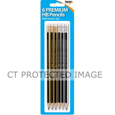  Hb Pencils With Eraser Tip (pack quantity 6) 