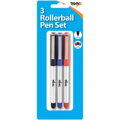  Assorted Colours Rollerball Pens (pack quantity 3) 