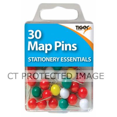  Coloured Map Pins (pack quantity 30) 