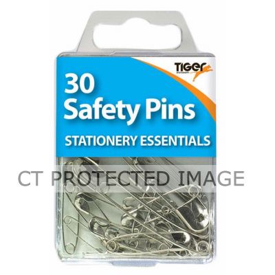  30 Steel Safety Pins (pack quantity 30) 