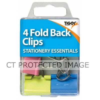  Coloured Fold Back Clips (pack quantity 4) 