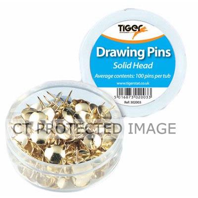  Brass Drawing Pins (pack quantity 100) 