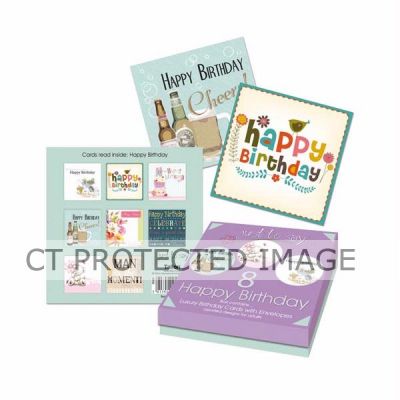  Adult Birthday Cards In Keepsake Box (pack quantity 8) 