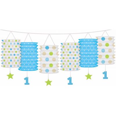3.6m 1st Birthday Blue Lantern Garland