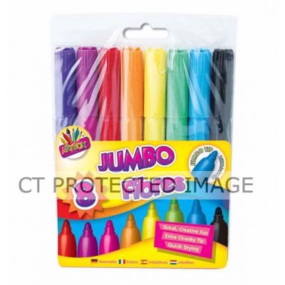  Jumbo Fibre Colouring Pens (pack quantity 8) 