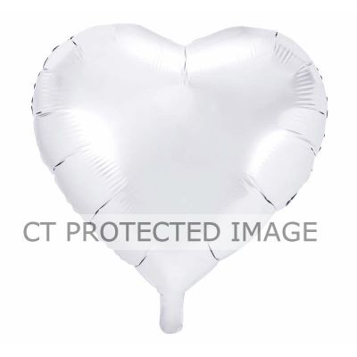 45cm White Heart Foil Balloon Heart