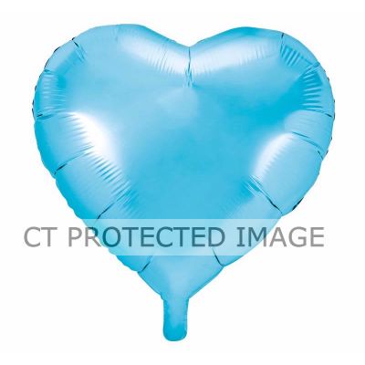 45cm Sky Blue Heart Foil Balloon