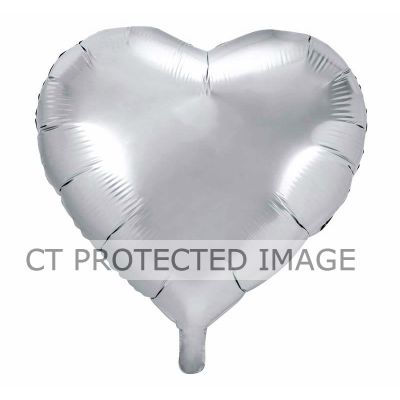 45cm Silver Heart Foil Balloon