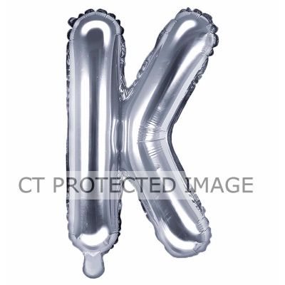 35cm Silver Letter K Air Fill Foil Letter