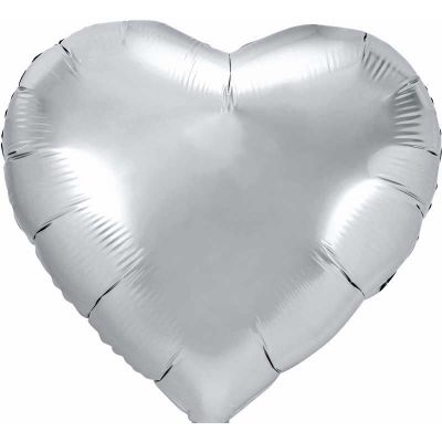 61cm Silver Heart Foil Balloon