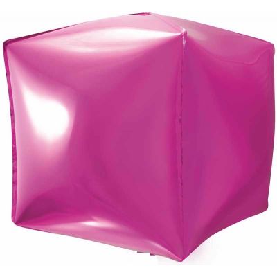 35cm Dark Pink Cube Shape Foil Balloon
