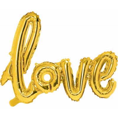 Gold Phrase Love Air Fill Foil Balloon