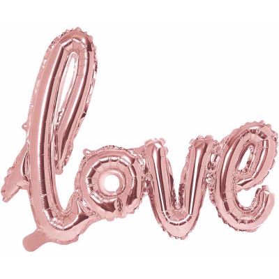 Rose Gold Phrase Love Air Fill Foil Balloon