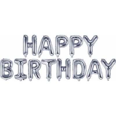 Happy Birthday Silver Air Fill Foil Balloon