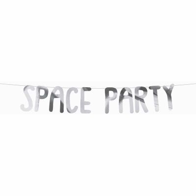 96cm Silver Space Party Banner