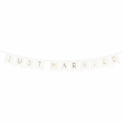 155cm Just Married White Banner