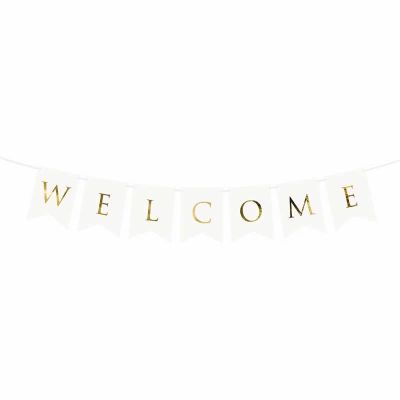 95cm Welcome White Banner