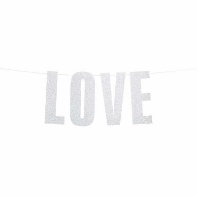 55cm Love Silver Banner