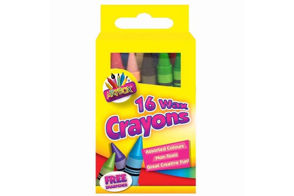  Assorted Wax Crayons (pack quantity 16) 