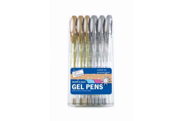  Gold & Silver Gel Pens (pack quantity 6) 