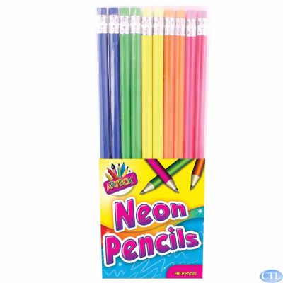  Neon Rubber Tip Hb Pencils (pack quantity 10) 