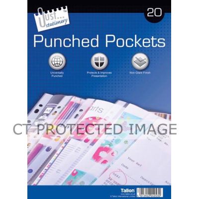  Clear Plastic Punched Pockets (pack quantity 20) 