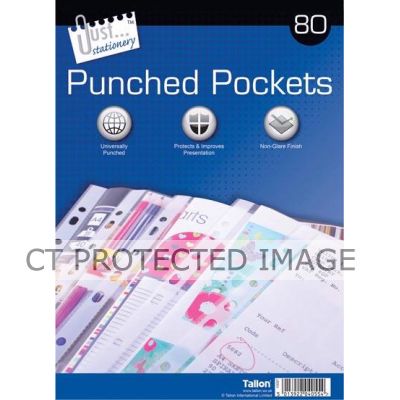  Clear Plastic Punched Pockets (pack quantity 80) 