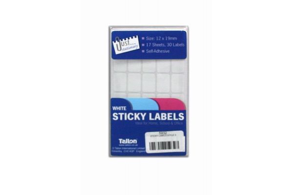 12x19mm White Sticky Labels