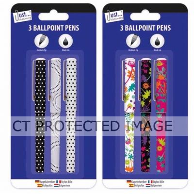  Designer Barrel Pens (pack quantity 3) 