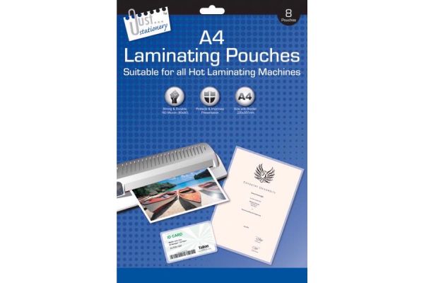  Laminating A4 Pouches (pack quantity 8) 
