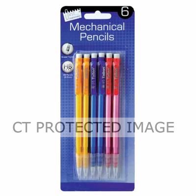  Mechanical Pencils With Erasers (pack quantity 6) 