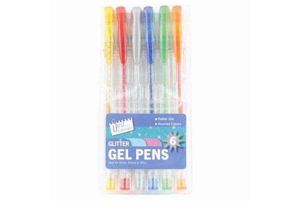  Glitter Gel Pens (pack quantity 6) 