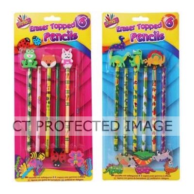  Eraser Topped Pencils (pack quantity 6) 