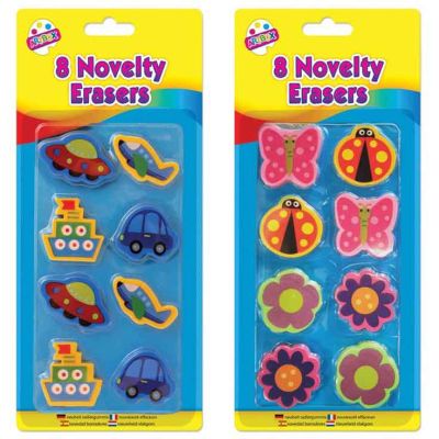  Novelty Erasers (pack quantity 8) 