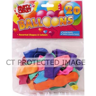  Assorted Shape Balloons (pack quantity 20) 