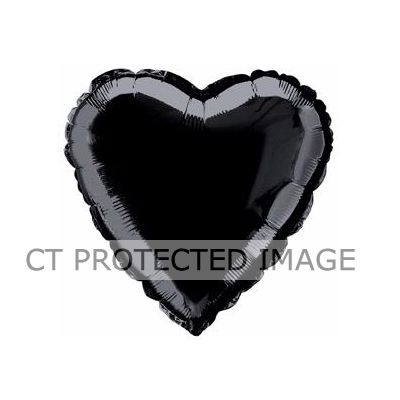 Black Heart 18 Inch Foil Balloon