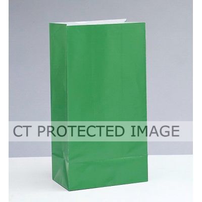  Paper Party Bags Green (pack quantity 12) 