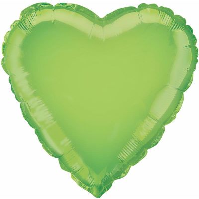 18 Inch Lime Green Heart Foil Balloon